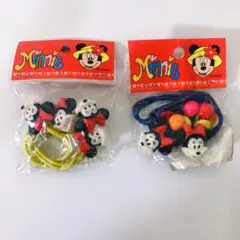 新品 未開封 ミニー レア 希少 レトロ ヘアゴム 2セット
