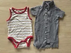 babyGap ストライプロンパース 70cm 2点セット