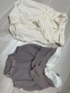 tête à tête アイボリー レース付きロンパース 80