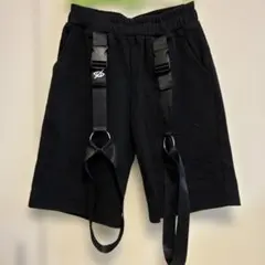 KRY CLOTHING ハーフパンツ バックル ストラップ 黒 スウェットのサムネイル