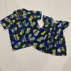 breeze パイナップル柄 半袖シャツ ワンピース