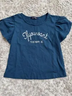 EASTBOY Tシャツ ネイビー ロゴ刺繍のサムネイル