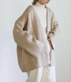 オーバーサイズニットコート　select MOCA ベージュ