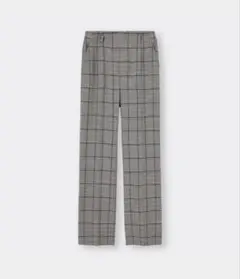 GU ハイウエストストレートスラックス　グレンチェック