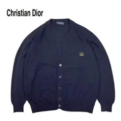 Christian Dior ウール カーディガン ロゴ 刺繍 ブラック 48