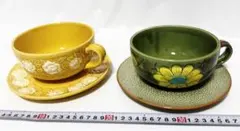 昭和レトロ 花模様の陶器カップ ソーサーセット ロリータ ゴシックのサムネイル