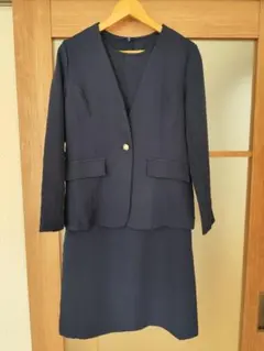 [Lサイズ] ネイビー スーツ ジャケットとスカートのセット