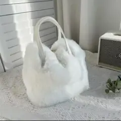 大容量バケットバッグハンドバッグファッショナブルなイミテーションラビットファ−