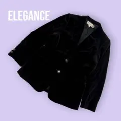 Elegance ベルベット テーラードジャケット サイズ9 ブラックS1038のサムネイル