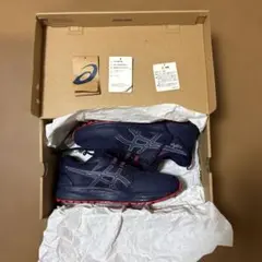 ASICS ネイビー ランニングシューズ　雪使用