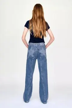 ZARA 未使用タグ付き　キッズ　スターデザイン ストレートデニム パンツのサムネイル