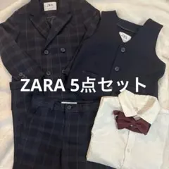 ZARA ネイビー チェック柄 スーツセット