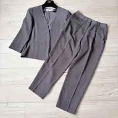 【美品】ナチュラルビューティーベーシック　ノーカラー　セットアップパンツスーツ