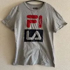 ✳︎フィラ Tシャツ クルーネック 半袖 ロゴ L 灰色 綿 カジュアル普段着✳︎