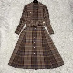 【現行】ポロラルフローレン フレア シャツワンピース 中村アン着用 XL 茶色