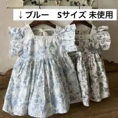 thelala ワンピース　チュニック　未使用　ブルー　水色　花柄　Sのサムネイル