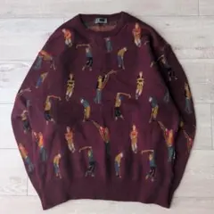 90s vintage ゴルフ柄 総柄 ウールニット セーター DAKS 日本製