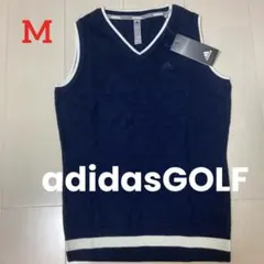 adidasGOLF アディダスゴルフ　レディース ニットベスト　ネイビー　M