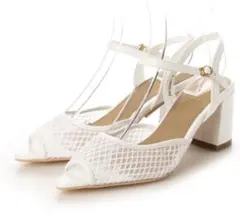 RANDA ソフトメッシュポインテッドトゥオープンサンダル