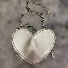 MOUSSY シルバー ハート型ショルダーバッグ