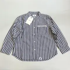 日本製　未使用　綿100% highking ストライプ 長袖シャツ 【140】