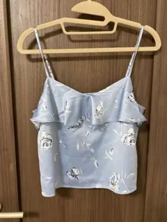 花柄水色キャミソール♡重ね着風トップス