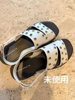 TEMPERATE スタッズ サンダル ホワイト 38