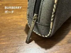 BURBERRY バーバリー 化粧ポーチ ノバチェック キャンバス生地 グレー