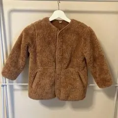 ピンクブラウン フリースジャケット サイドポケットあり