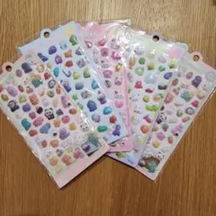 動物・果物デザインの立体シール5枚セット ボンボンドロップ風