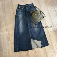 未使用○AMERICANHOLICアメリカンホリック○デニムロングスカート