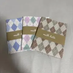 ミルクラテ　アーガイル　シーチング　50cm着分　3色セット