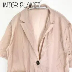 【NTERPLANET】ナイロンシアー　半袖　テーラージャケット　ピンクのサムネイル