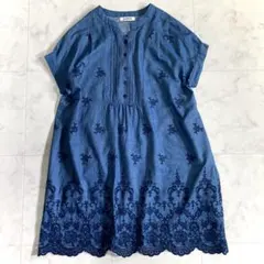 ホコモモラ 23SS Flores インディゴスカラップ刺繍チュニックブラウスのサムネイル