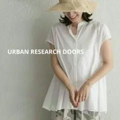 URBAN RESEARCH DOORS コットンボイルサイドギャザーブラウス