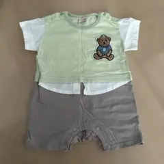 petit main ベビー ロンパース くまワッペン
