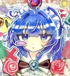 あ*あ様 手描き オリジナル イラスト 色紙