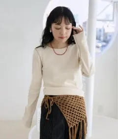 フリークスストア メッシュ ロンT シアー トップス 長袖 オフホワイト