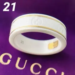 GUCCI アイコンリング ホワイト セラミック K18YG 750 11号 - メルカリ