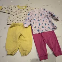 UNIQLO キルトパジャマ 上下セット 2組　80cm