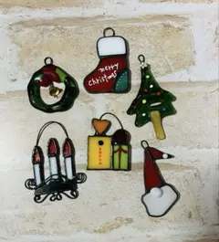 ステンドグラス　Xmasオーナメント6点セット