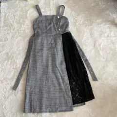 チェック柄キャミワンピース