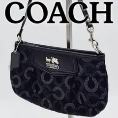 極美品 COACH コーチ ミニショルダー ポーチ オプアート F44428