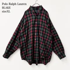 90s BLAKE ネルシャツ 香港製　ポロラルフローレン オールドラルフ　XL