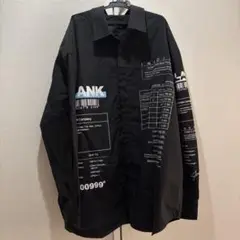 SPINNS スピンズ ブラック グラフィックプリント 長袖シャツ