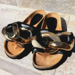 【定価7.3万】J.W. ANDERSON ビッグチェーン サンダル 37 黒のサムネイル