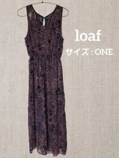 ⭐ loaf ⭐ レオパード柄ノースリーブワンピース サイズONE お洒落