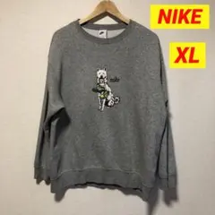 NIKE スウェット　グレー　犬 サイズＸＬ　裏起毛