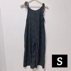 SHEIN(S) シーイン ドット柄 オールインワン サロペット 黒 ワイド