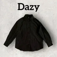 Dazy 長袖 ストライプシャツ 襟付き カジュアルシャツ (М) ブラック